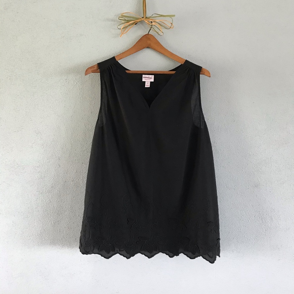 Isabel Maternity Black Embroidered Blouse